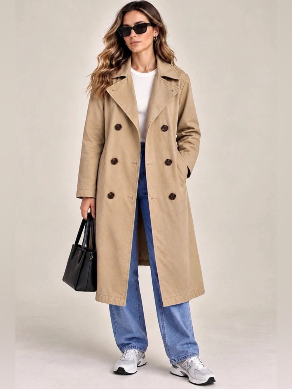 Gap Double-Breasted Trench Coat in Brown 100% Cotton Size L NWT